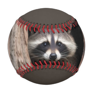 Racoon in Tree Cave  Baseball