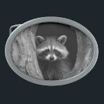 Racoon in Tree Cave  Belt Buckle<br><div class="desc">Cute young raccoon looking out from the inside of big tree.</div>