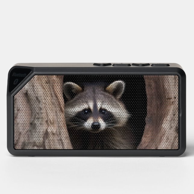 Racoon in Tree Cave  Bluetooth Speaker (Front)