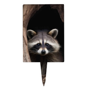 Racoon in Tree Cave Cake Topper