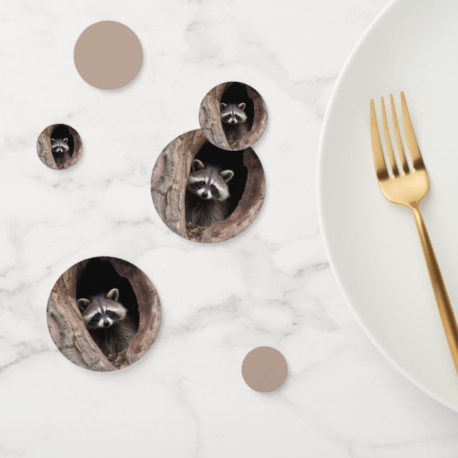 Racoon in Tree Cave  Confetti (Group)