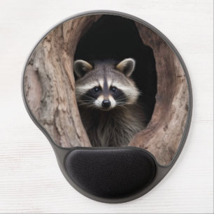 Racoon in Tree Cave Gel Mouse Pad