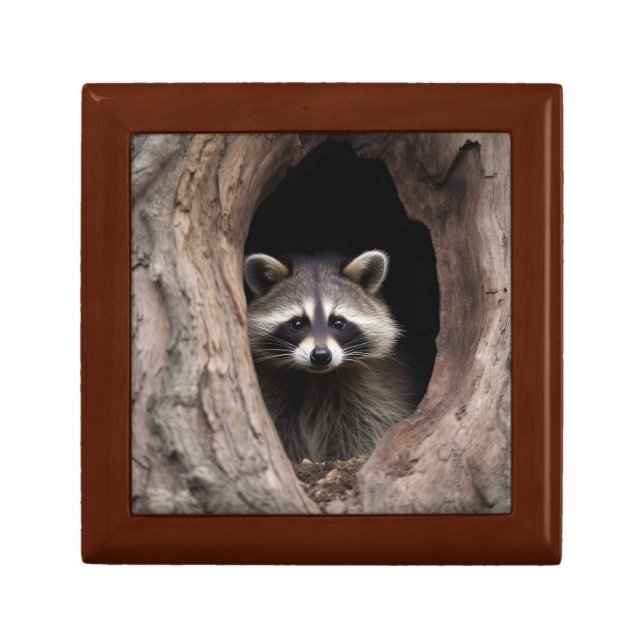 Racoon in Tree Cave  Gift Box (Front)