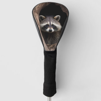 Racoon in Tree Cave Golf Head Cover