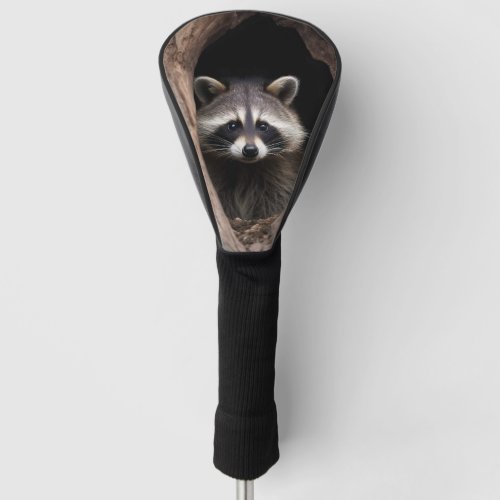 Racoon in Tree Cave  Golf Head Cover