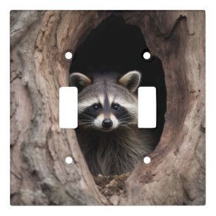 Racoon in Tree Cave Light Switch Cover