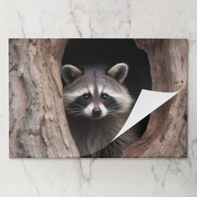 Racoon in Tree Cave  Paper Pad (Folded)