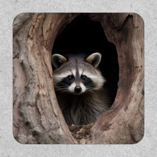 Racoon in Tree Cave  Patch