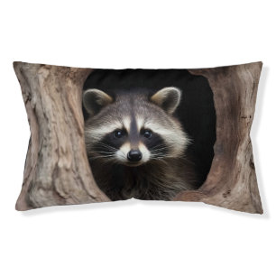 Racoon in Tree Cave Pet Bed