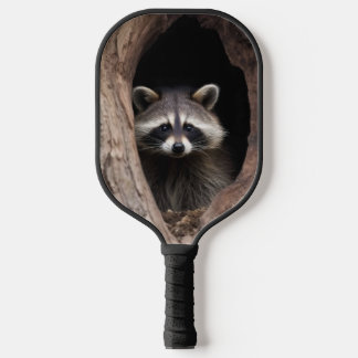 Racoon in Tree Cave  Pickleball Paddle