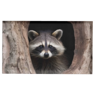 Racoon in Tree Cave  Place Card Holder