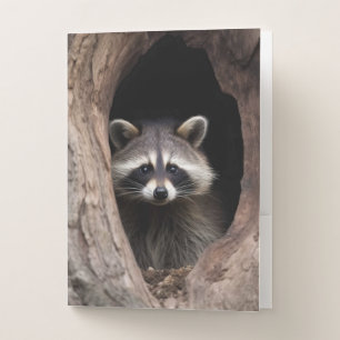 Racoon in Tree Cave  Pocket Folder