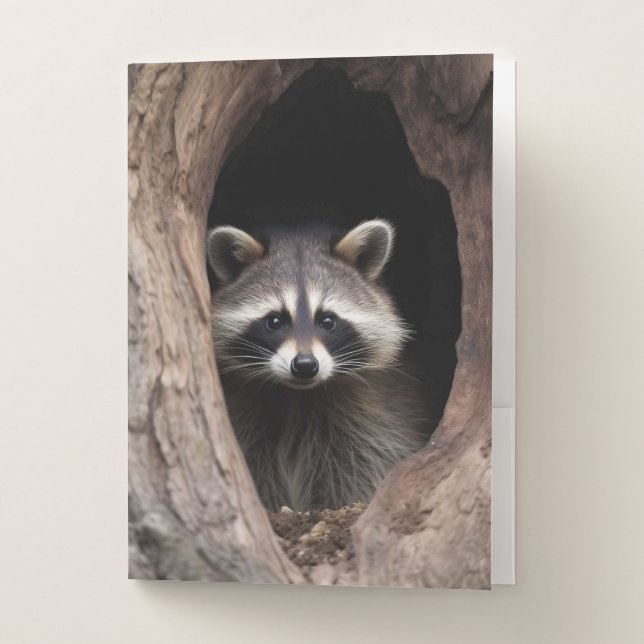 Racoon in Tree Cave  Pocket Folder (Front)