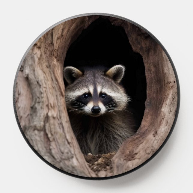 Racoon in Tree Cave  PopSocket (Popsocket)