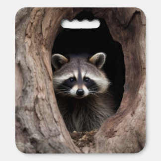 Racoon in Tree Cave  Seat Cushion
