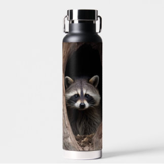 Racoon in Tree Cave  Water Bottle