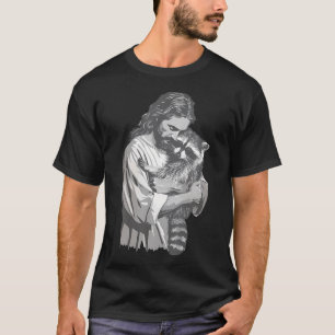 Racoon Lover Trash Panda Christian Jesus Holding A T-Shirt