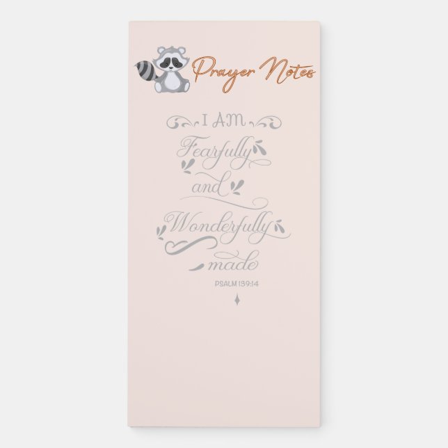 Racoon Prayer Notes Magnetic Notepad (Front)