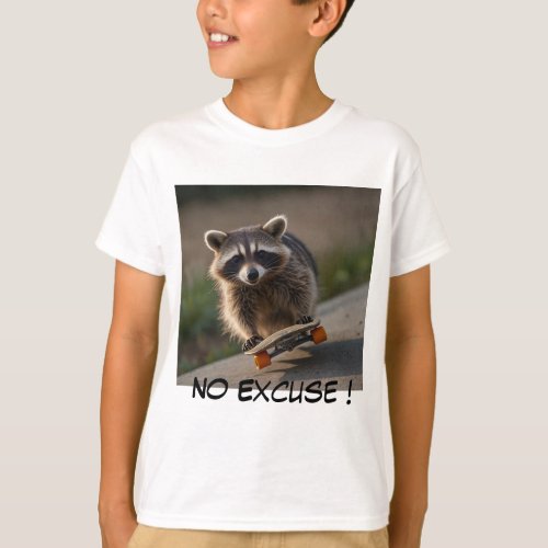 Racoon Skateboard T_Shirt