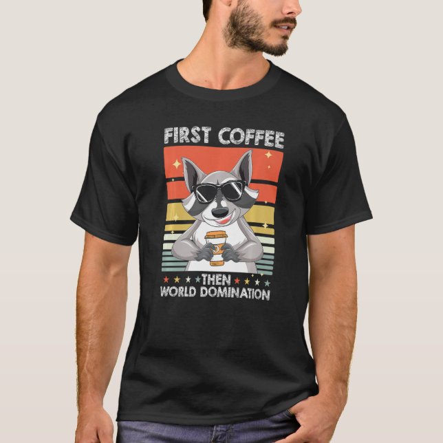 Racoon Sunglasses Wildlife Animal  Racoon T-Shirt (Front)