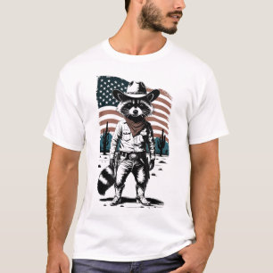 Racoon Trash Panda Cowboy Western Country Cowgirl T-Shirt