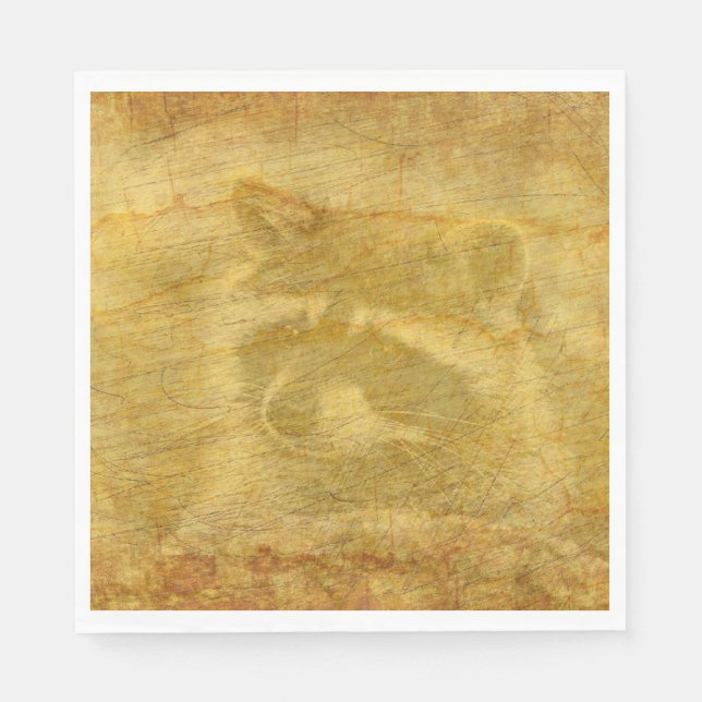 Racoon Vintage Paper Napkins (Front)