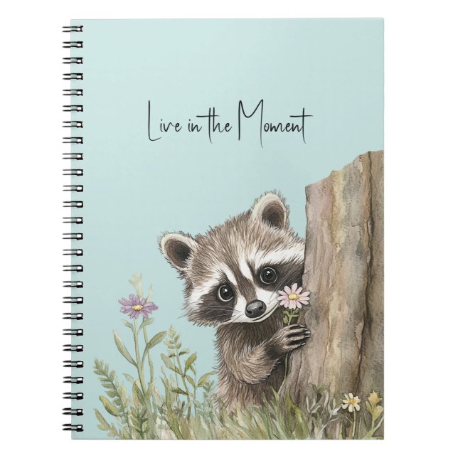 Racoon with Flower Notebook (Front)
