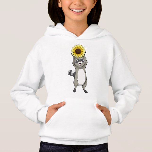 Racoon with Sunflower Hoodie (Front)