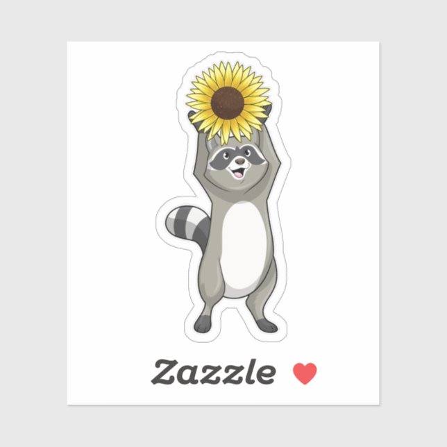 Racoon with Sunflower Sticker (Sheet)