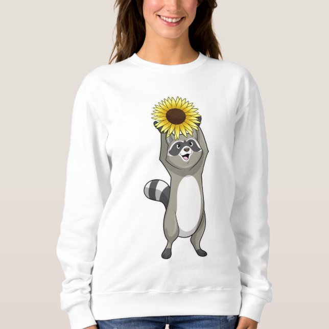 Racoon with Sunflower Sweatshirt (Front)
