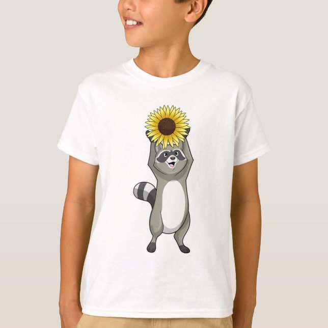 Racoon with Sunflower T-Shirt (Front)