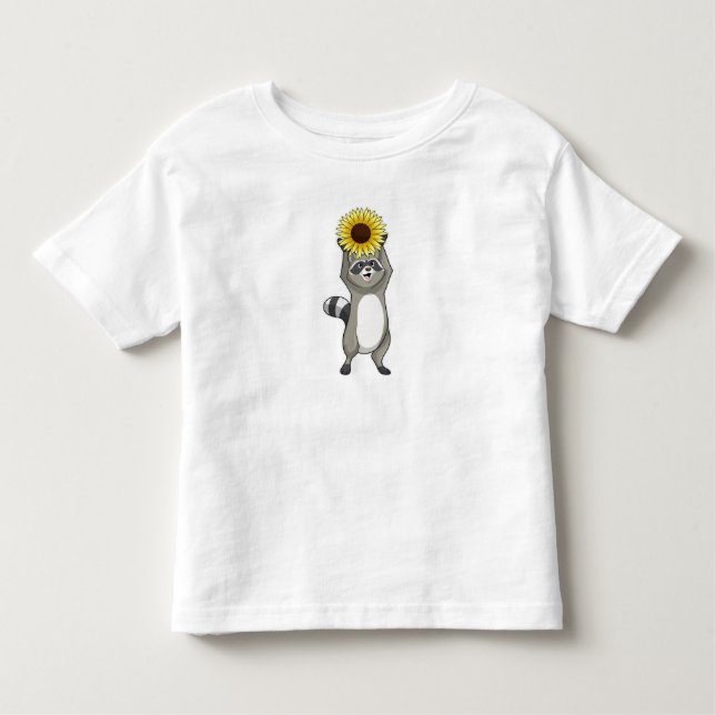Racoon with Sunflower Toddler T-shirt (Front)