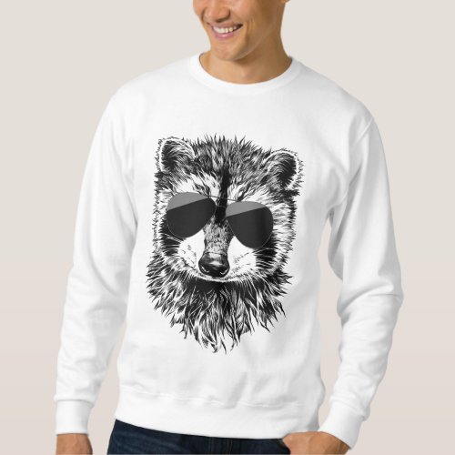 Racoon with Sunglasses Animal Sweatshirt