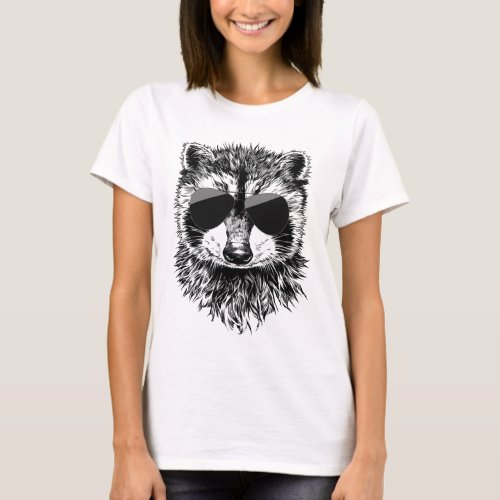 Racoon with Sunglasses Animal T_Shirt