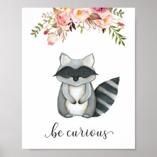 Racoon Woodland Forest Animal Nursery Baby Decor