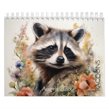Racoons In Flowers Calendar by Iggys_World at Zazzle