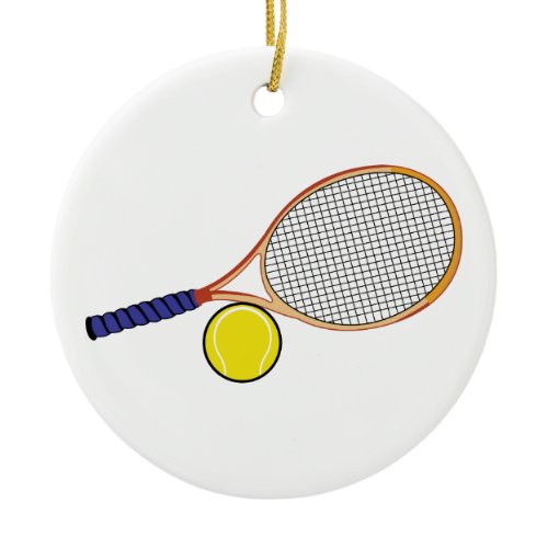 Racquet and Ball Ceramic Ornament