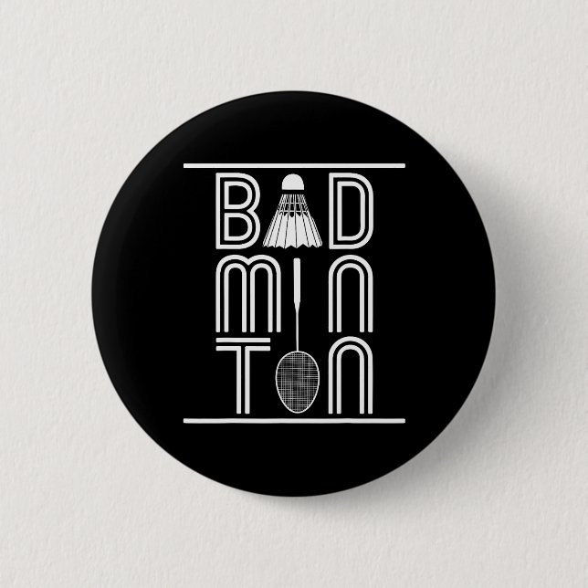 Racquet Smash Shuttle Player Badminton  Button (Front)