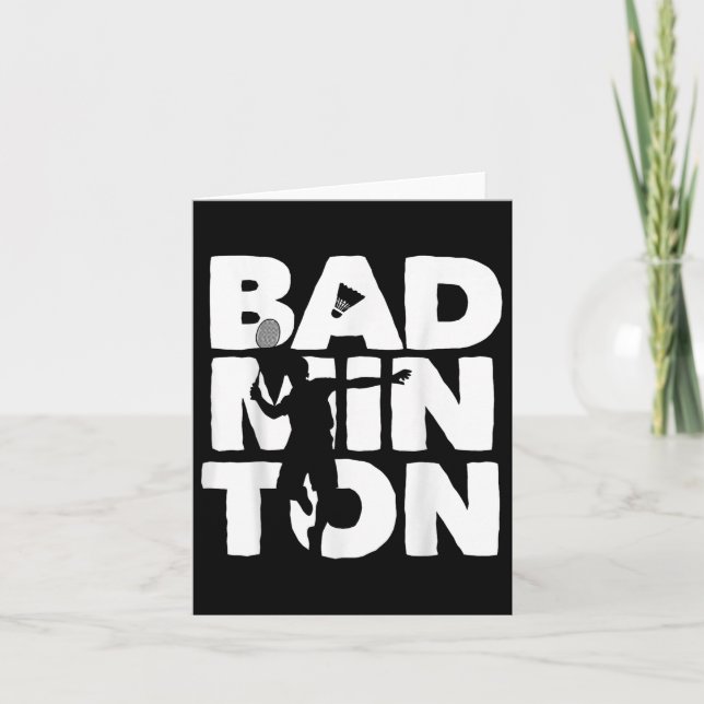 Racquet Smash Shuttle Player Badminton  Card (Front)