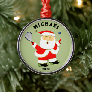 Racquetball Christmas Collectible Metal Ornament