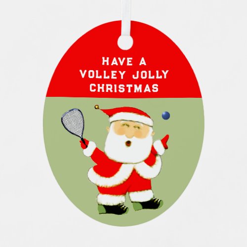 Racquetball Christmas Keepsake Metal Ornament