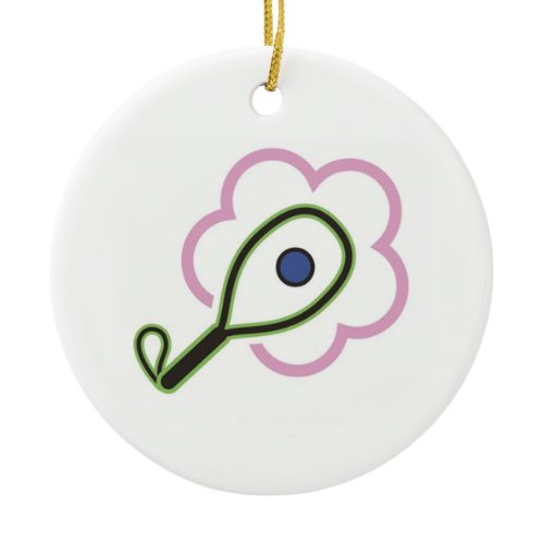 Racquetball Girl Ceramic Ornament