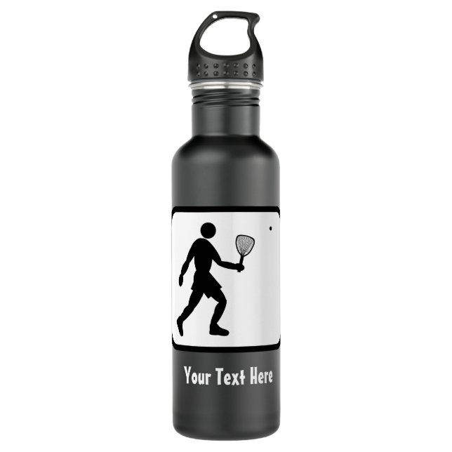 Racquetball Logo -- Customizable Water Bottle (Front)