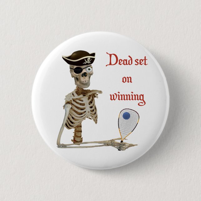 Racquetball Pirate Dead Pinback Button (Front)