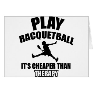 Racquetball player designs cards