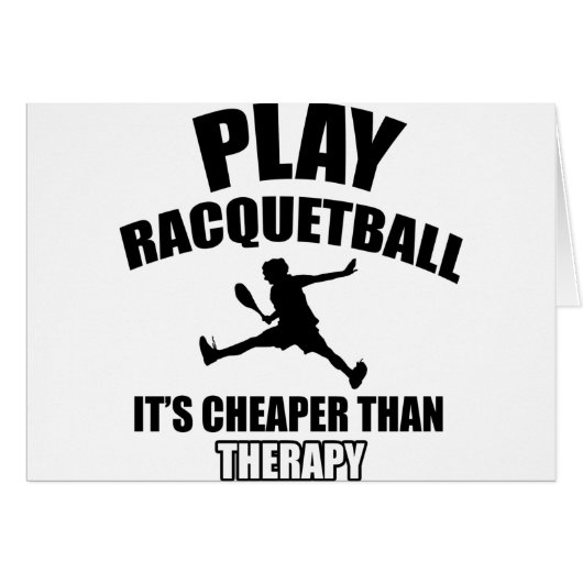 Racquetball player designs cards (Front Horizontal)