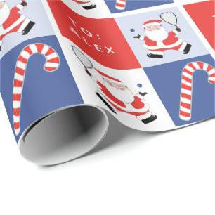 Racquetball Sports Christmas Holiday Wrapping Paper