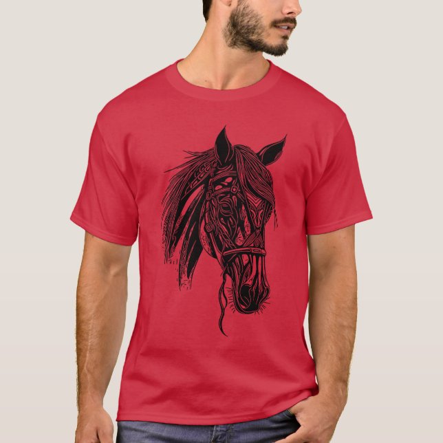 Racy Stallion Horse Horse Dressage Equestrian frie T-Shirt (Front)