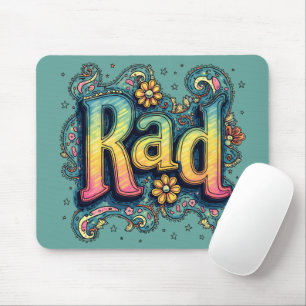 Rad 70s Groovy Psychedelic Aesthetic Mouse Pad