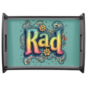 Rad 70s Groovy Psychedelic Aesthetic Serving Tray